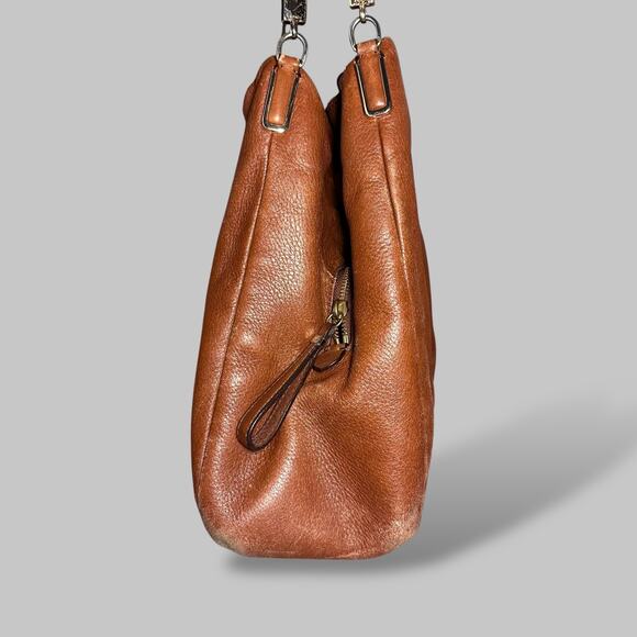 Vintage Coach Large Brown Pebbled Leather Shoulder Hobo Bag – Slouchy Tote Style - Picture 8 of 9